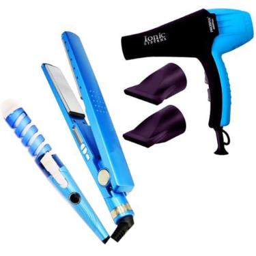 Imagem de Kit Prancha Chapinha Nano Titanium + Secador Profissional 8600w + Modelador De Cachos Spiral Voltagem 110v
