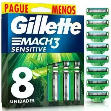 Imagem de Gillette Mach3 Sensitive carga de barbeador 8 unidades - sem marca, 8