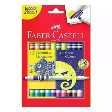 Imagem de Canetinha Hidrográfica 150612n 12 Bicolor - Faber Castell