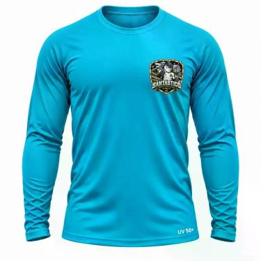 Imagem de Camisa Uv +50 Santos Torcedor Santástico cor:Azul TurquesaTamanho:GG, 