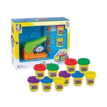 Imagem de Kit Brinquedo Infantil Extrusora Massinha de Modelar Acessórios 10 Pot