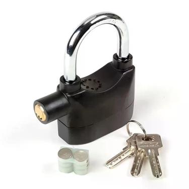 Imagem de Cadeado Antifurto Com Alarme Sonoro 110db Para Portões Casa Bicicleta E Veículos