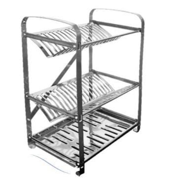 Imagem de Escorredor De Louça Prato Copos Grande - Aço Inox - 48 Pratos StampInox