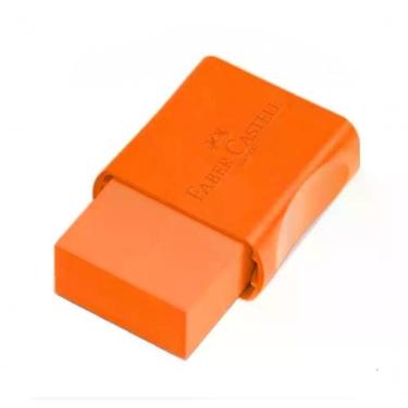 Imagem de Borracha Faber-Castell FC Max Neon Laranja Livre de PVC com Apagamento Suave e sem Manchas 1 Unidade