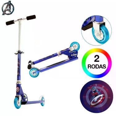 Imagem de Patinete Scooter Captain America Infantil Azul de Alumínio - DM Radica