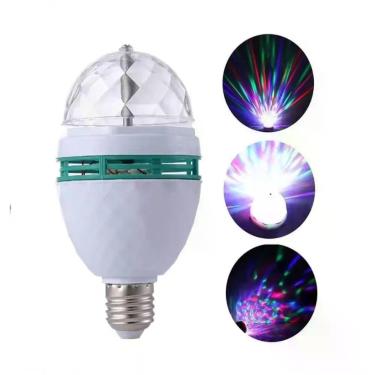 Imagem de Lampada Led Luz Muda Cor Festa Rgb Giratoria Strobo Cromoterapia Colorida Globo Discoteca Luminacao Bivolt