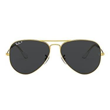 Imagem de Óculos de Sol Ray-Ban Polarizado Aviator Large Metal 0RB3025 919648 Tam 62 / Ouro - Lentes Preto