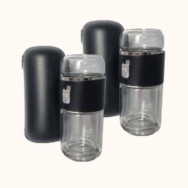Imagem de Kit 2X: Garrafa Vidro com Infusor e Case para Chá Ah! Natu
