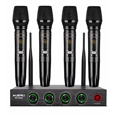 Imagem de MICROFONE SEM FIO QUADRUPLO KSR PRO BR6080 200 CANAIS UHF