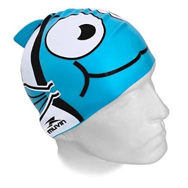 Imagem de Touca de Natação em Silicone Kid Muvin – Nemo Azul - Hidroginástica – Silicone – Alta Resistência – Esportes Aquáticos - Proteção dos Cabelos - Treino – Estampada – Lazer – Durabilidade – Infantil - Unissex