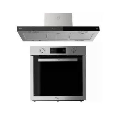 Imagem de Kit Coifa de Ilha 90cm OCFA590 e Forno de Embutir 75L 220V Inox Oster