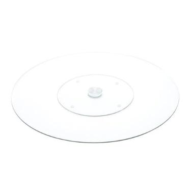 Imagem de Centro de Mesa Giratório de Vidro Temperado 45cm com Tampo de Vidro Base Giratória Suave