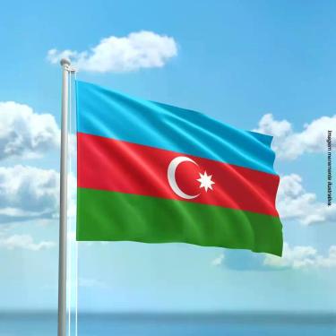 Imagem de Bandeira do Azerbaijão 80cmx140cm Tecido Oxford 100% Poliéster - Prese