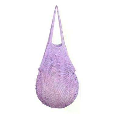 Imagem de Bolsa Sacola Feminina De Praia Tiracolo Macramê Viagem - Alwy, Violeta