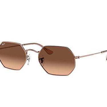 Imagem de Óculos Solar Ray Ban Octagonal Rb3556n 9069a5 53 Bronze Lente Rosa Degradê Marrom - Bronze