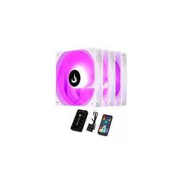 Imagem de Kit Com 3 Ventoinhas Rise Mode Frost, 120mm, RGB, Branco - RM-CF-02-RGB