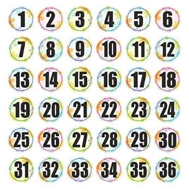 Imagem de PARTH IMPEX Classroom Line Up Helpers Stickers - (Pack of 40) 4" Large Numbered Spot Markers Social Distance Floor Number Decals Labels