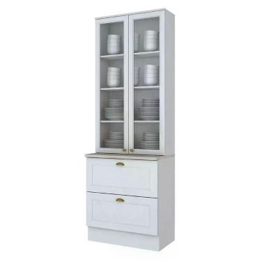 Imagem de Cristaleira Henn Americana 2 Portas 2 Gavetas Sd C357-05 Branco