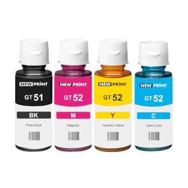 Imagem de 4x Refil Tinta New Print Para Hp DeskJet GT 5822 GT 5810 GT 5820 GT51 GT53 GT52