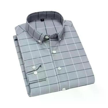 Imagem de Camisa Social Masculina De Manga Longa Antirrugas Listrada Para Escrit