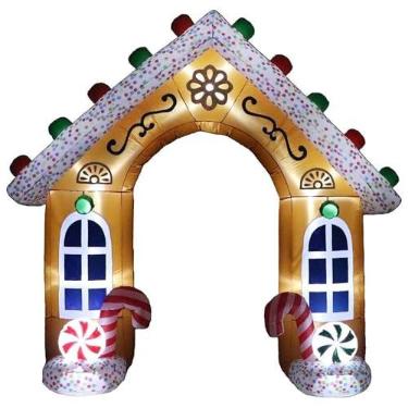 Imagem de Arco de Natal Inflavel Grande Enfeite Portal Natalina Luz Decoração Final de Ano Shopping Festa Iluminação Casa Jardim