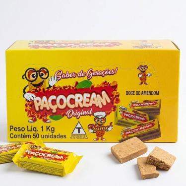 Imagem de Paçoca Original Paçocream Amendoim 50 Unidades 1kg Festa Lanche Revend