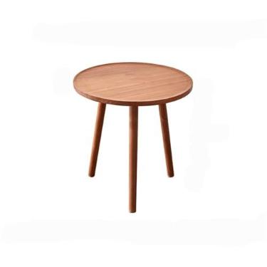 Imagem de Mesa de centro pequena, mesa lateral pequena, mesa lateral de bandeja, mesa lateral móvel criativa e simples adequada para sala de estar, quarto, loja de chá com leite, cafeteria, mesa redonda