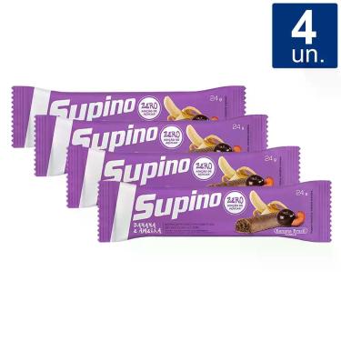 Imagem de Kit 4X 24g Barra de Fruta Supino Zero Banana e Ameixa