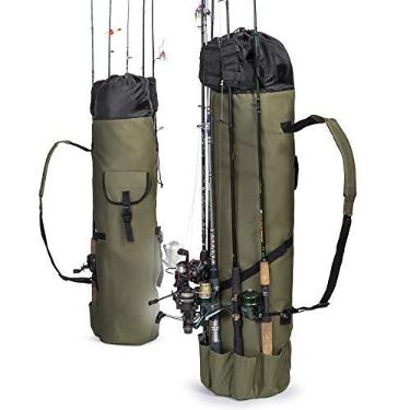 Imagem de Bolsa organizadora de varão de pesca Besti (portátil) para carregar o ombro para casa e armazenamento de viagem | Carretel profissional, embreagem e organização de equipamentos | Resistente, resistente à água