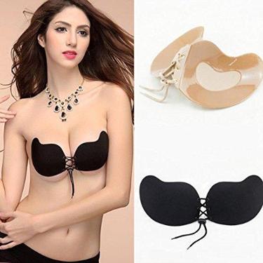 Imagem de Sutiã adesivo, gola em V sexy de silicone com push up para vestido frente única sem alças
