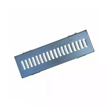 Imagem de Ralo Grelha Linear GEZ002OM com Caixilho em Aço Galvanizado Cinza Ouro Minas 15x50cm Bivolt