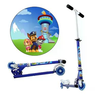 Imagem de Patinete Patrulha Canina 3 Rodas Infantil Azul de Alumínio - DM Radica