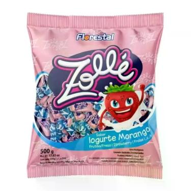 Imagem de Bala Mastigável Zollé Iogurte Morango - 500g