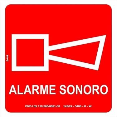 Imagem de Placa Sinalização Fotoluminescente E1 Alarme Sonoro Incêndio TAMANHO:20X20CM