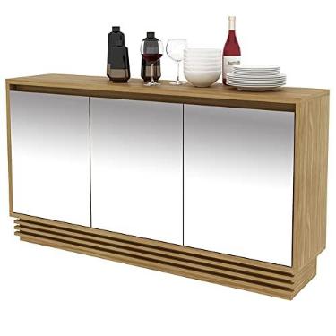 Imagem de Buffet Aparador Balcão Sala de Jantar com Espelho nas Portas BB2609 MDP Natural G69 - Gran Belo